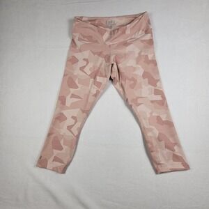 NOBULL Capri Leggings Textured‎ Pink Camo Women's Sz Large